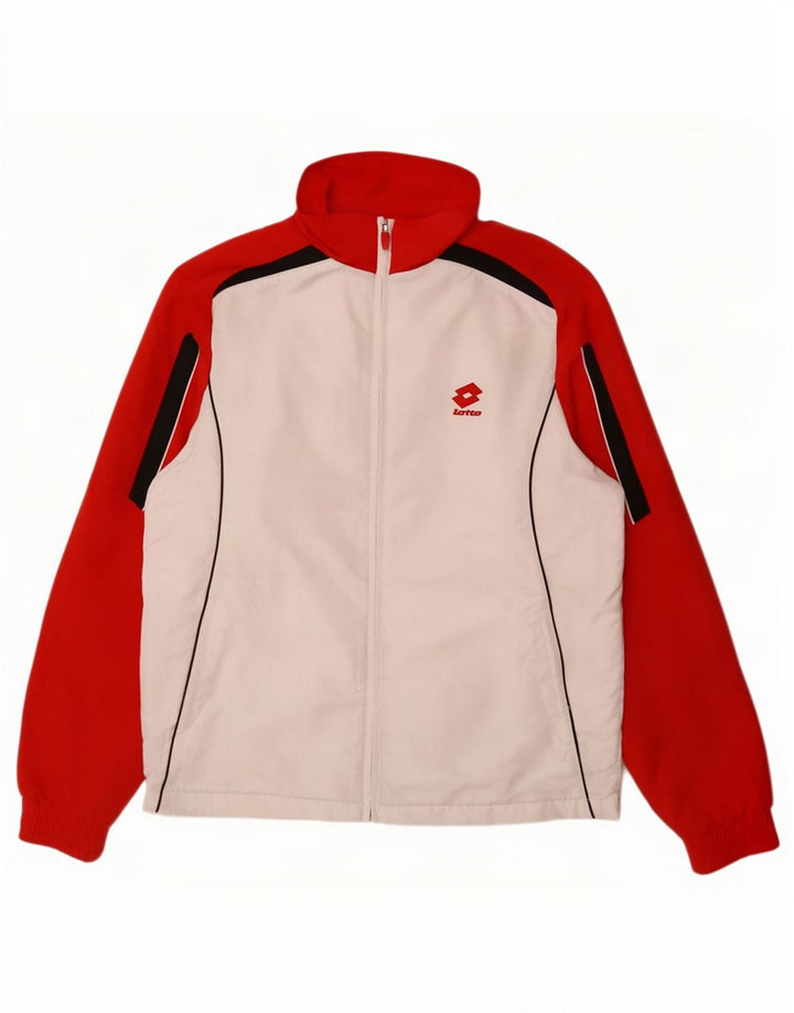 Lotto Mens Tracksuit Top Jacket UK 38/40 Medium White Colourblock Polyester