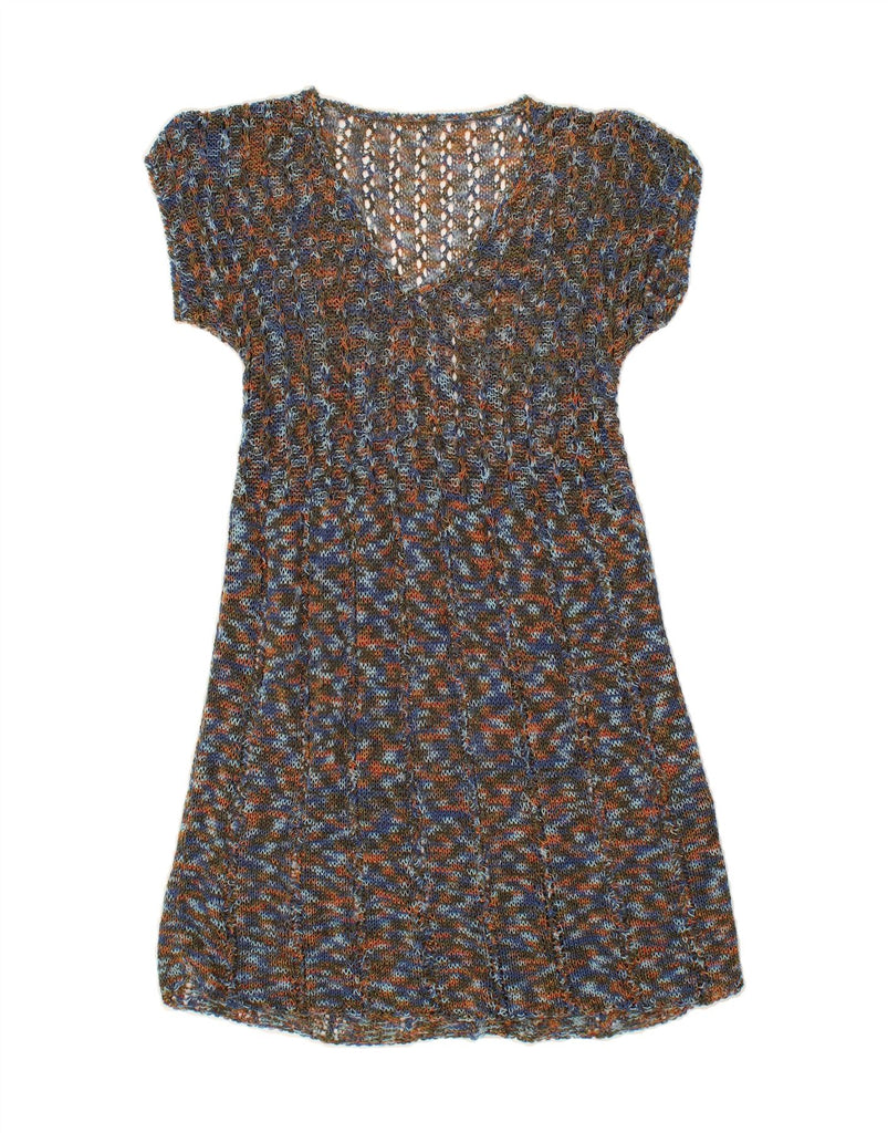 VINTAGE Womens Jumper Dress UK 10 Small Blue Flecked Vintage Vintage and Second-Hand Vintage from Messina Hembry 