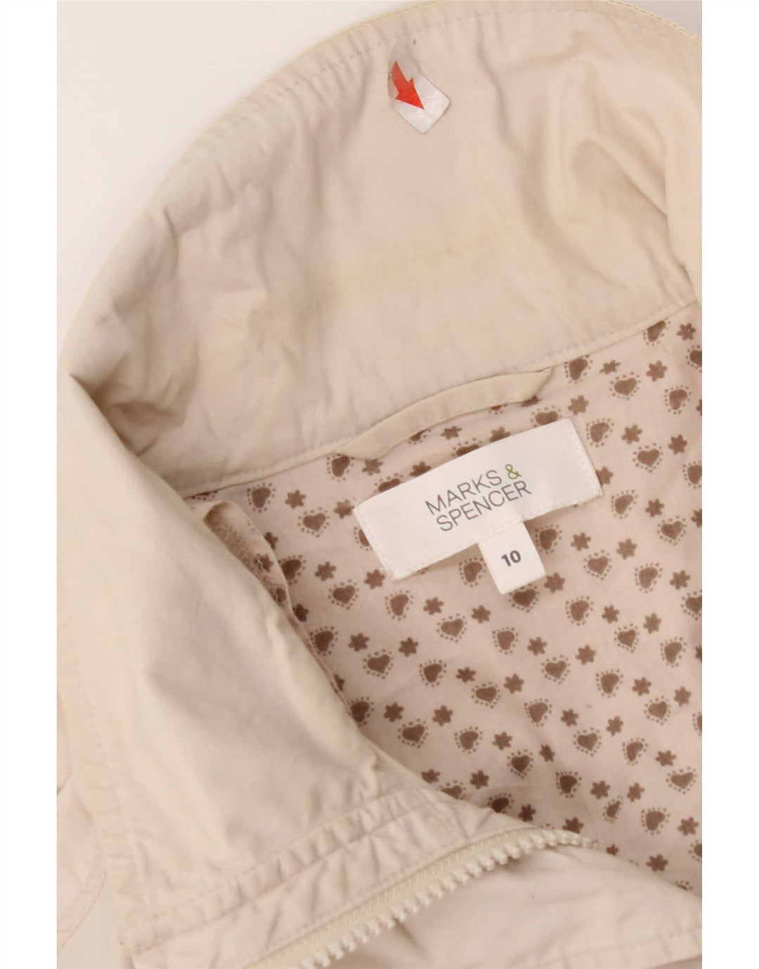 Marks & Spencer Womens Utility Jacket UK 10 Small Beige Cotton