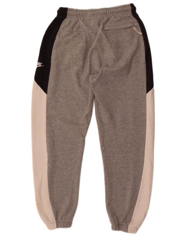 Nike Mens Tracksuit Trousers Joggers Small Grey Colourblock Cotton