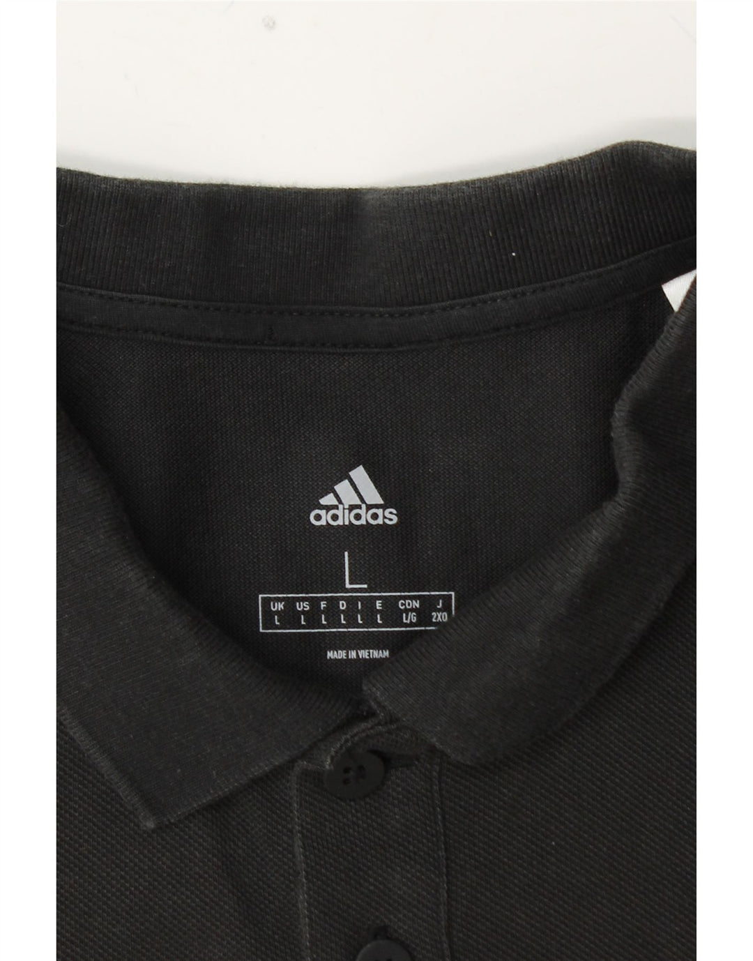 ADIDAS Mens Polo Shirt Large Black Cotton