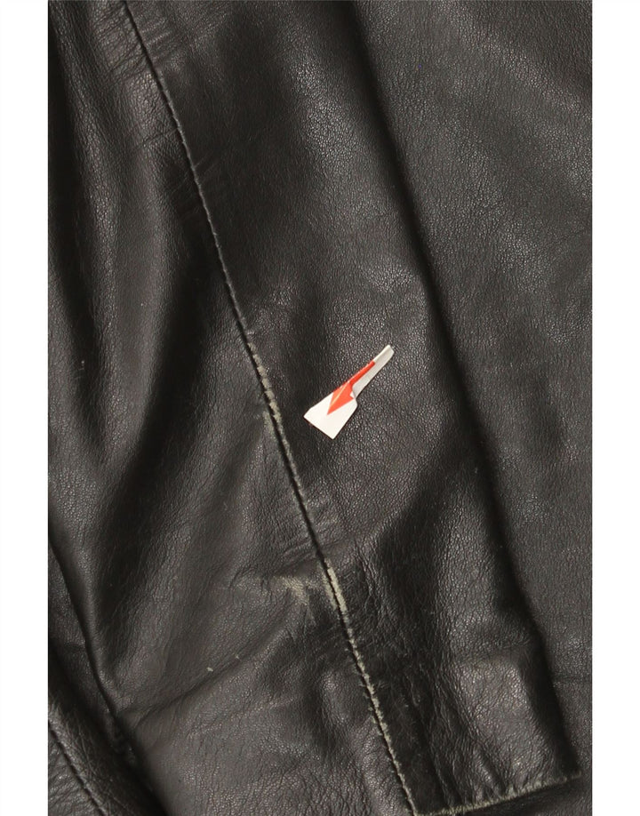 St. Bernard Womens Leather Jacket UK 10 Small Black Leather