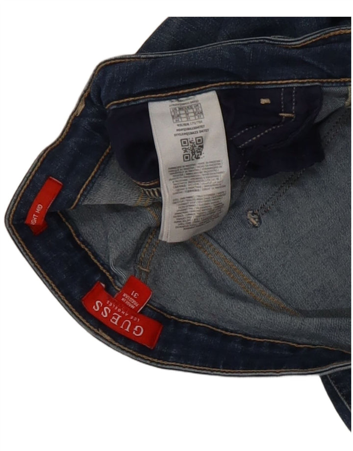 Guess Womens Mid Rise Straight Jeans W31 L31 Blue Cotton