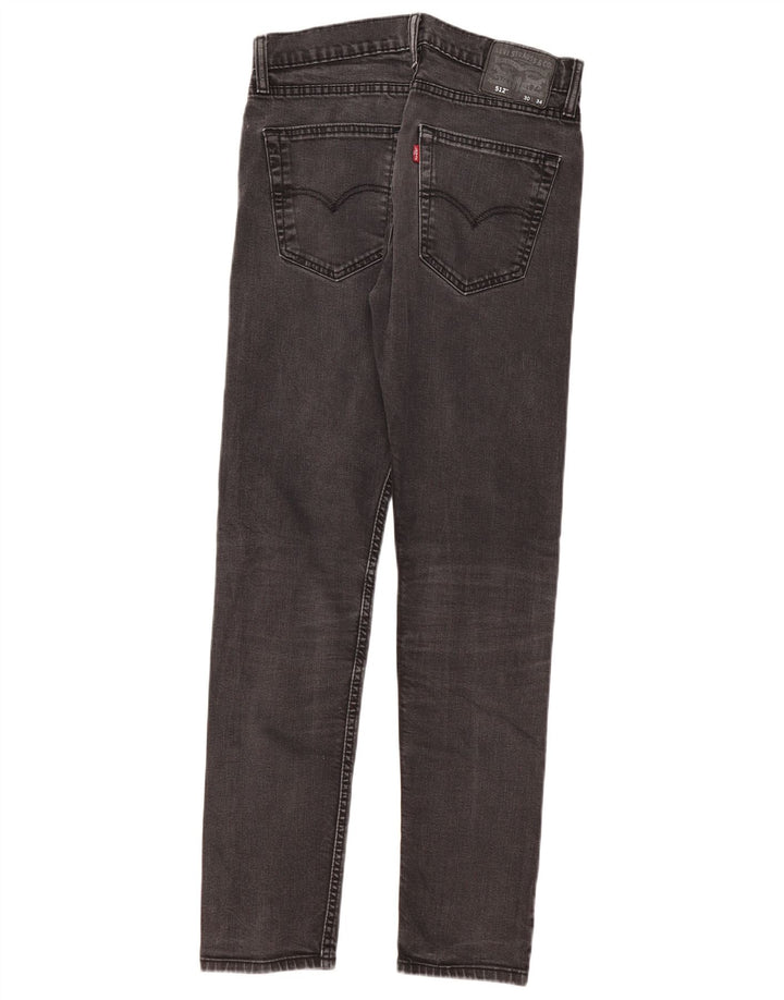 Levi's Mens 512 Slim Tapered Jeans W30 L31 Black Cotton