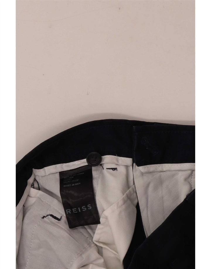 Reiss Mens Chino Shorts W28 Small Navy Blue Cotton