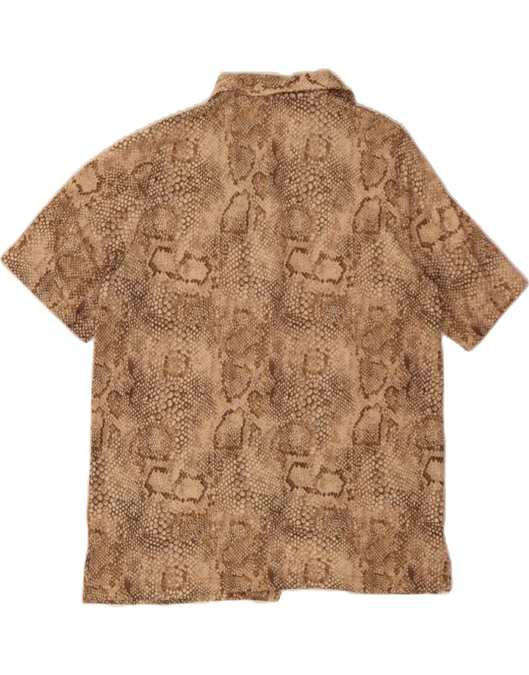 VINTAGE Womens Abstract Pattern Shirt UK 14 Medium Brown Animal Print Vintage Vintage and Second-Hand Vintage from Messina Hembry 