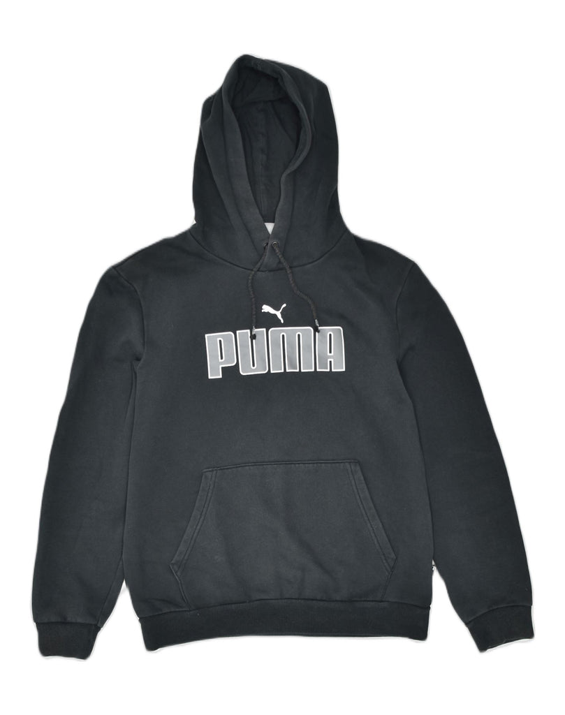 PUMA Mens Graphic Hoodie Jumper Small Black Cotton | Vintage | Thrift | Second-Hand | Used Clothing | Messina Hembry 