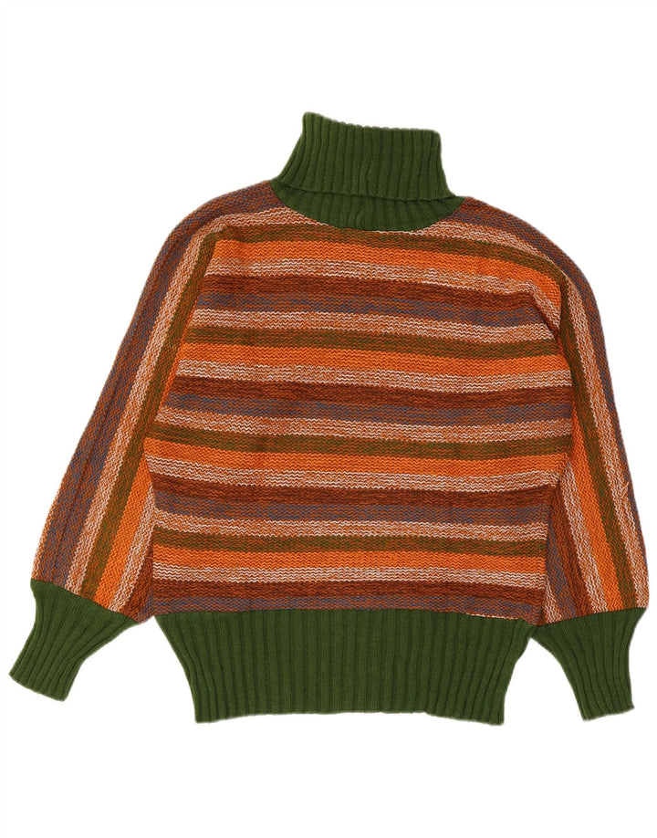 Vintage Womens Roll Neck Jumper Sweater IT 44 Medium Multicoloured Striped