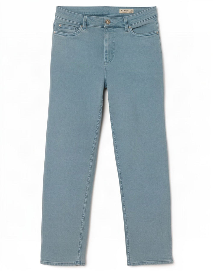 Marks & Spencer Womens Straight Jeans UK 12 Medium W30 L27 Turquoise
