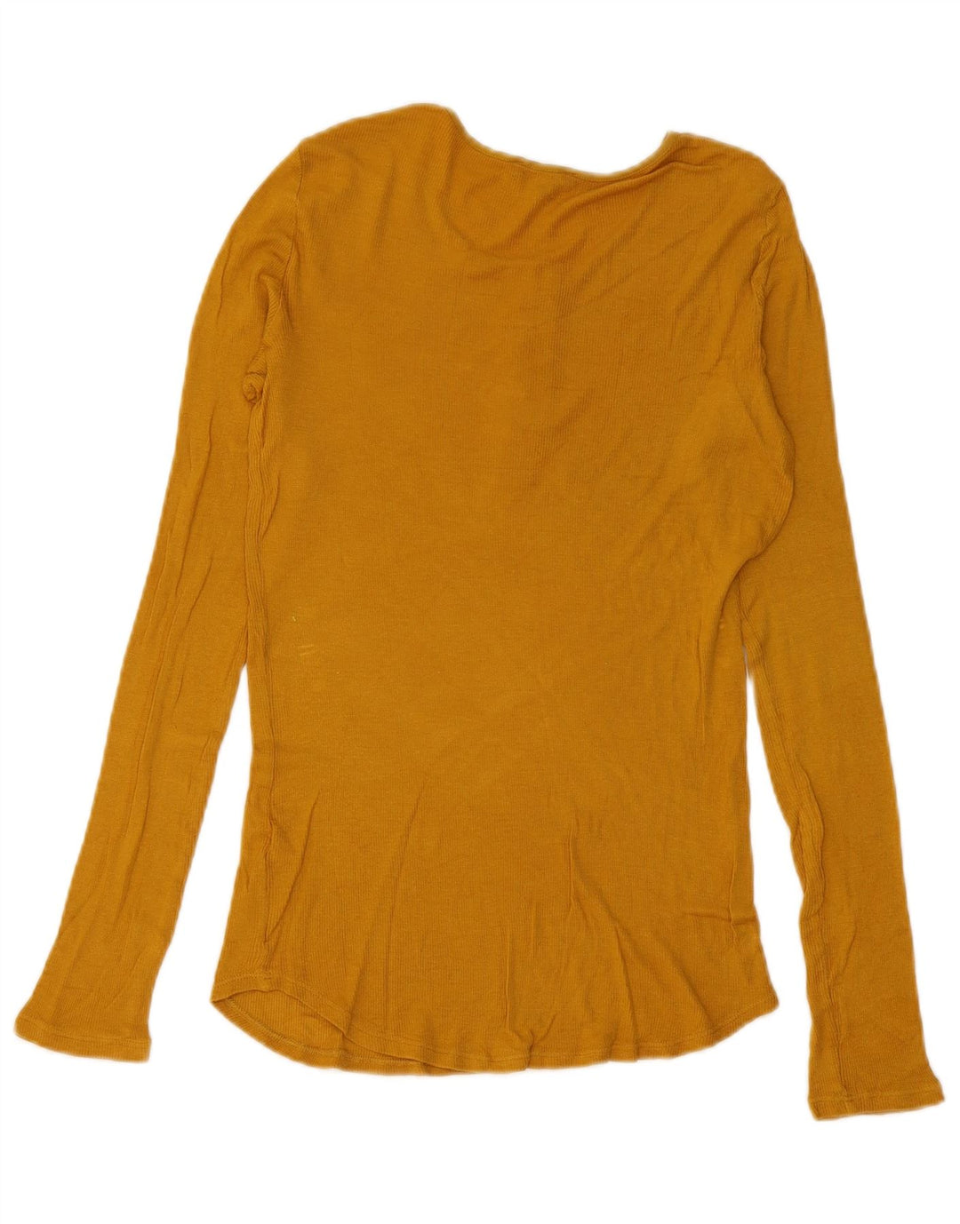Massimo Dutti Womens Top Long Sleeve UK 12 Medium Yellow Polyester