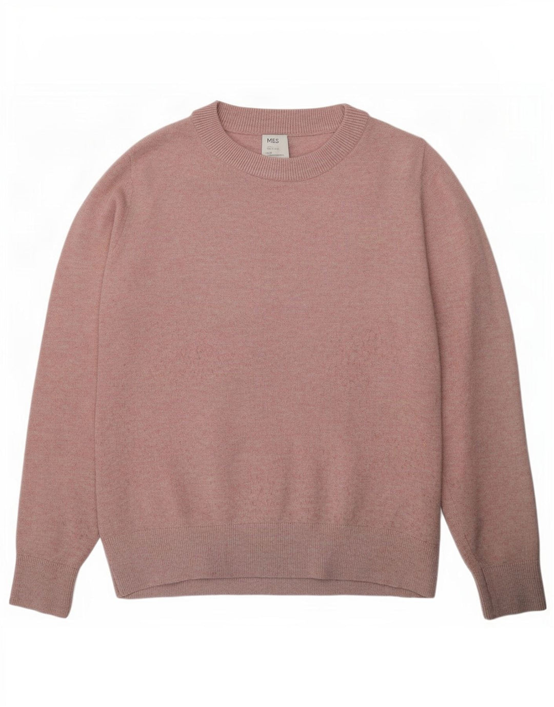 Marks & Spencer Womens Crew Neck Jumper Sweater UK 10 Small Pink Polyester