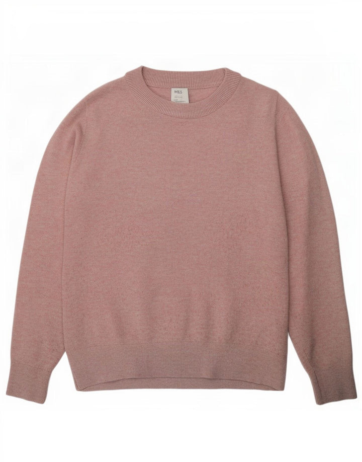 Marks & Spencer Womens Crew Neck Jumper Sweater UK 10 Small Pink Polyester