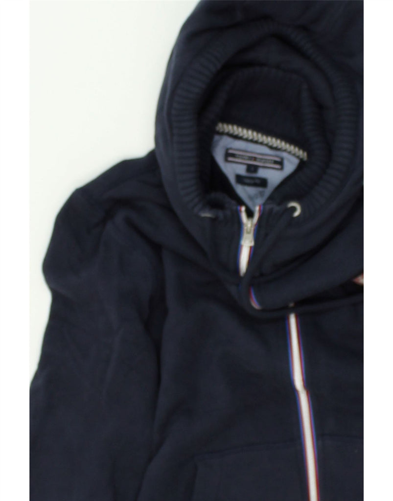 TOMMY HILFIGER Mens Zip Hoodie Sweater Small Navy Blue Cotton | Vintage Tommy Hilfiger | Thrift | Second-Hand Tommy Hilfiger | Used Clothing | Messina Hembry 