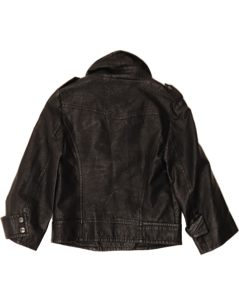 FRENCH CONNECTION Womens Crop Biker Jacket UK 12 Medium  Black Biker Vintage French Connection and Second-Hand French Connection from Messina Hembry 