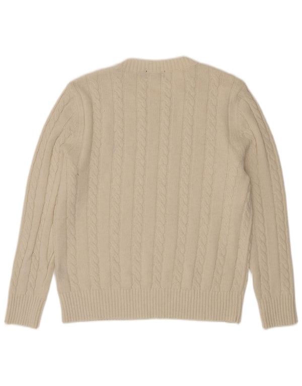 Polo Ralph Lauren Womens Crew Neck Jumper Sweater UK 18 XL White Wool