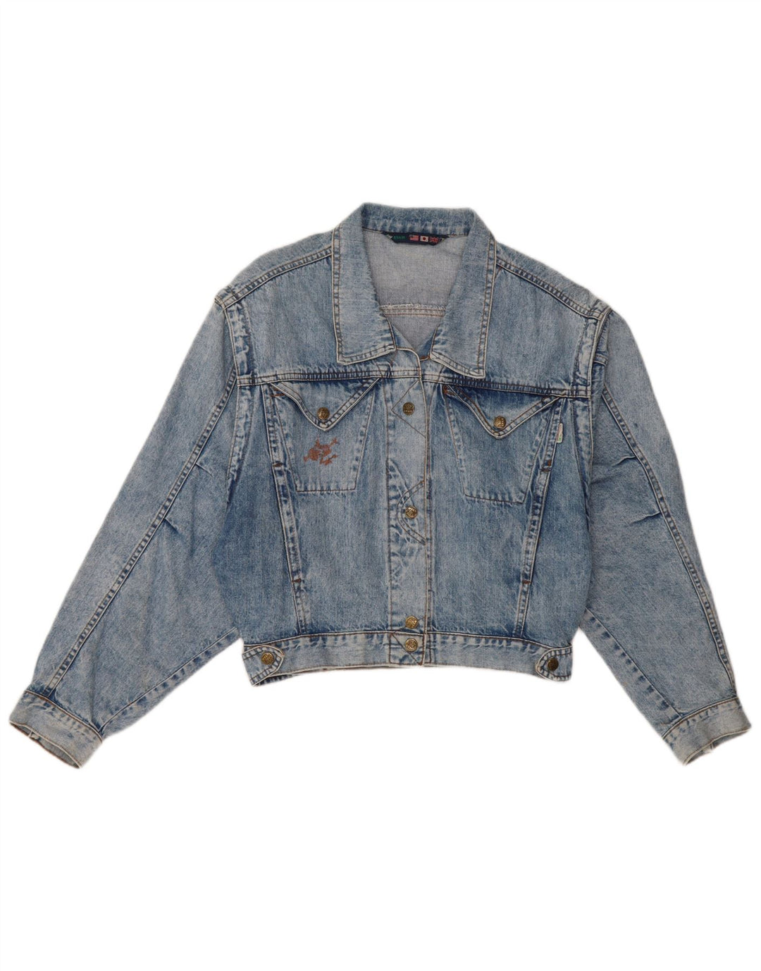 Vintage Womens Denim Jacket UK 12 Medium Blue Cotton