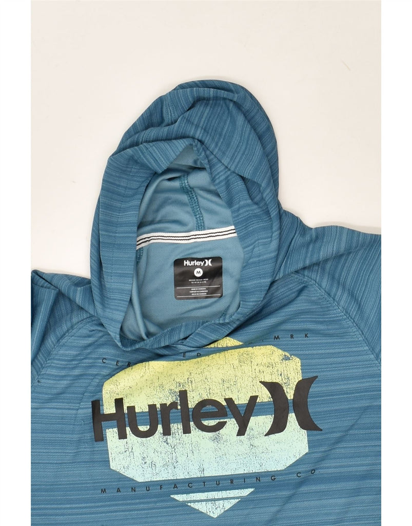 HURLEY Boys Graphic Hoodie Jumper 10-11 Years Medium Blue Striped | Vintage Hurley | Thrift | Second-Hand Hurley | Used Clothing | Messina Hembry 