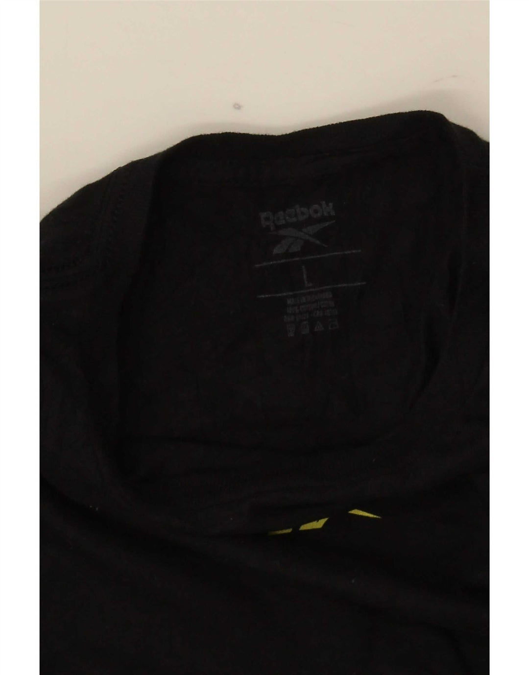 Reebok Mens Graphic T-Shirt Top Large Black Cotton