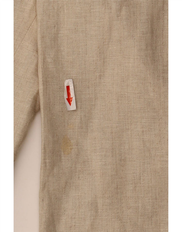 ZARA Mens 2 Button Blazer Jacket EU 52 Large Beige Linen