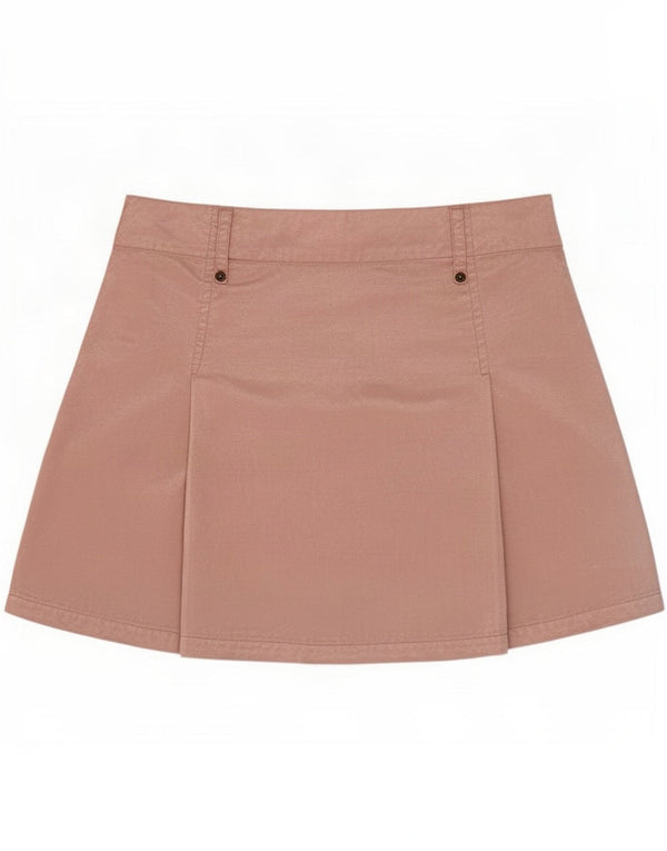 Zara Womens Trafaluc Mini Pleated Skirt EU 34 2XS W24 Pink Cotton