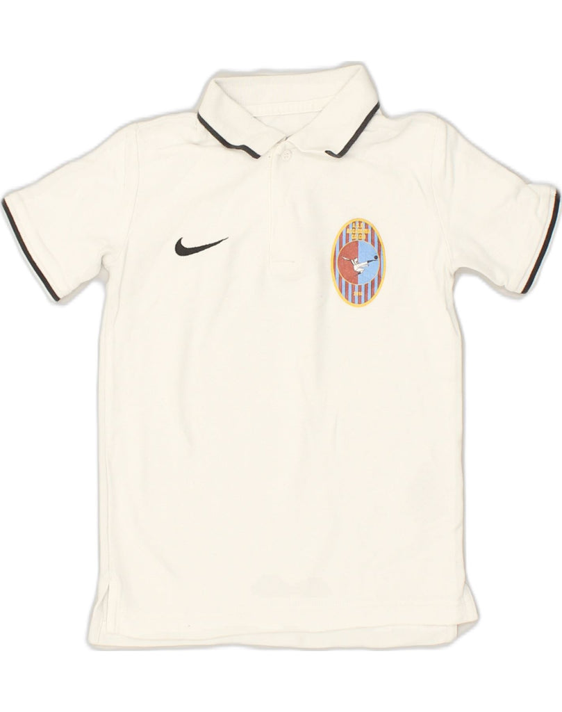 NIKE Boys Polo Shirt 7-8 Years XS White Cotton | Vintage Nike | Thrift | Second-Hand Nike | Used Clothing | Messina Hembry 