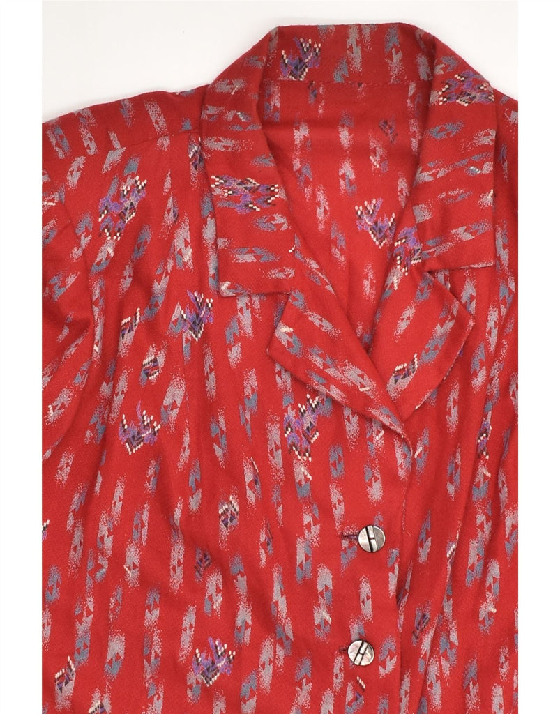 VINTAGE Womens Crazy Pattern Shirt Blouse UK 16 Large Red | Vintage Vintage | Thrift | Second-Hand Vintage | Used Clothing | Messina Hembry 