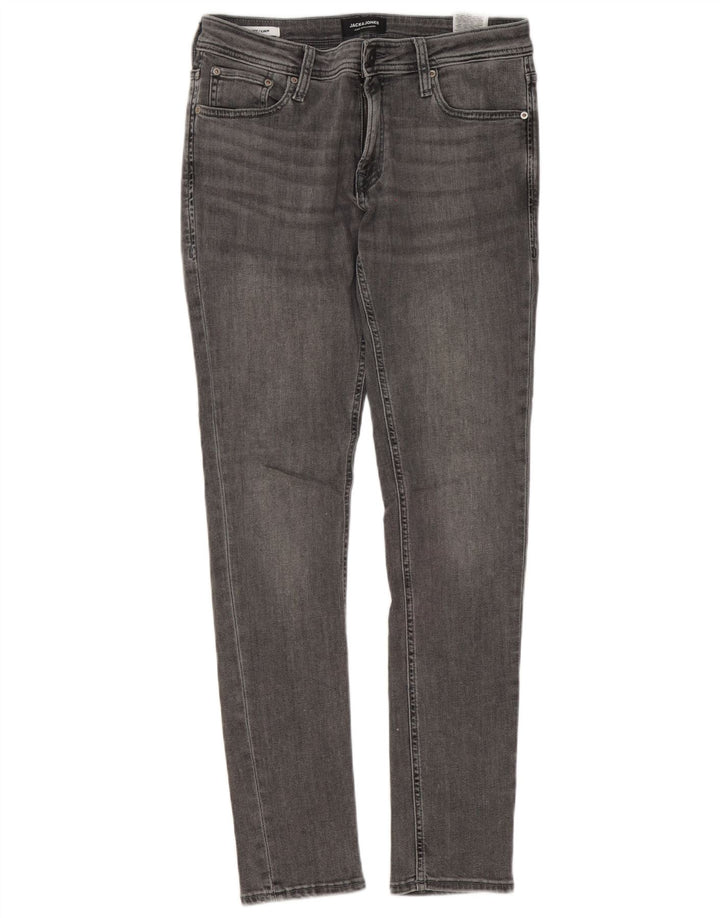 Jack & Jones Mens Liam Skinny Jeans W32 L32 Grey Cotton