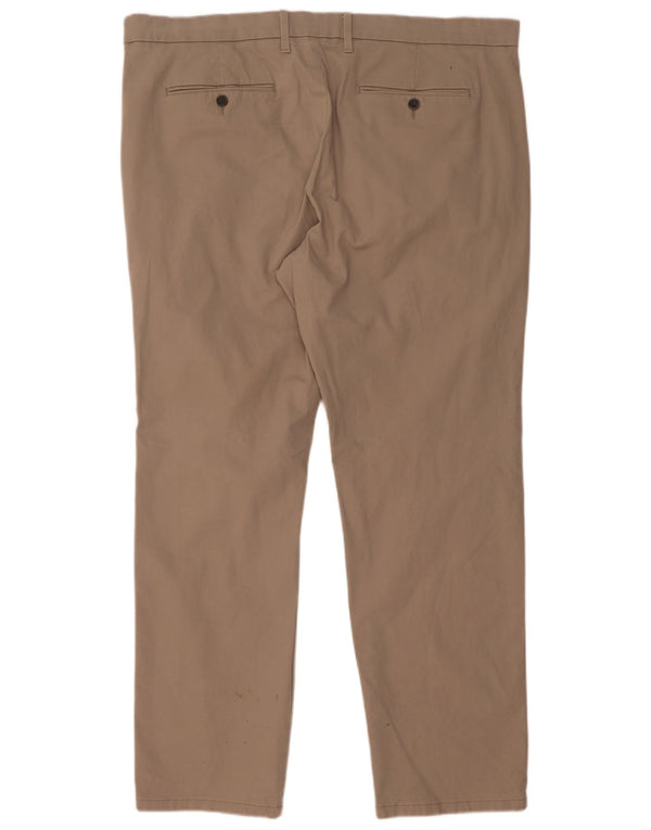 Marks & Spencer Mens Regular Fit Chino Trousers W40 L31 Beige Cotton