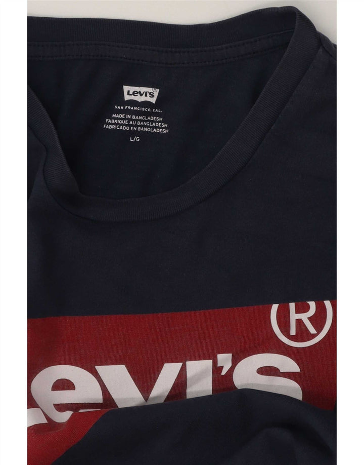 Levi's Mens Graphic T-Shirt Top Large Navy Blue