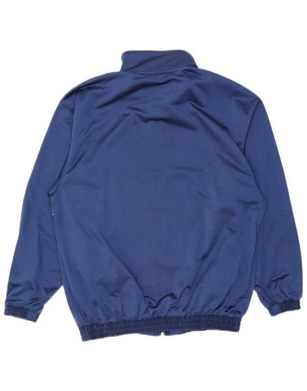 Mizuno Mens Graphic Tracksuit Top Jacket Small Navy Blue Striped Polyester