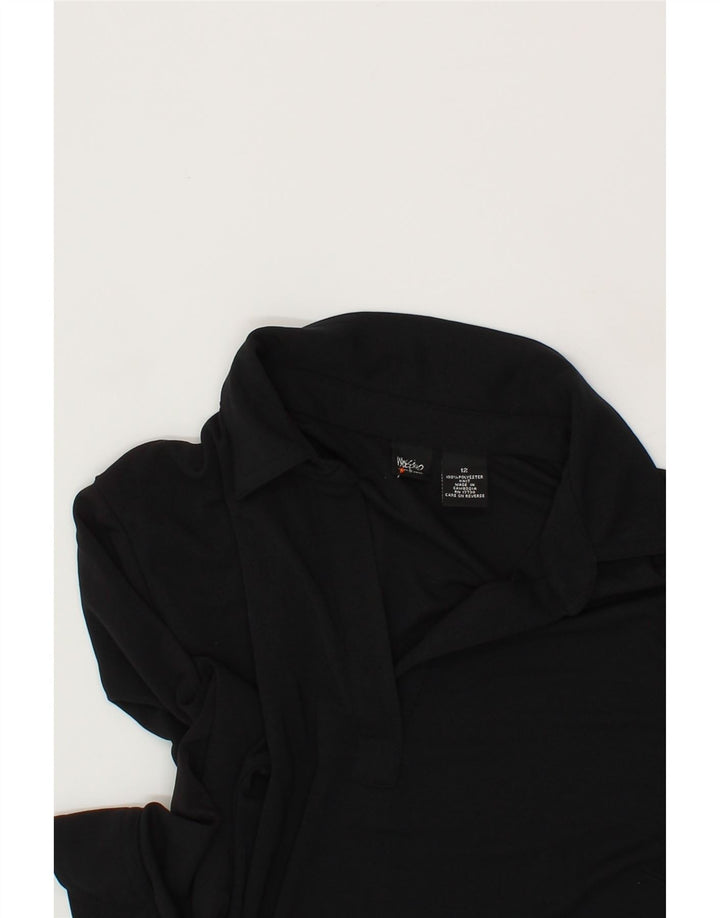 MOSSIMO Womens 3/4 Sleeve Polo Dress US 12 Large Black Polyester Vintage Mossimo and Second-Hand Mossimo from Messina Hembry 