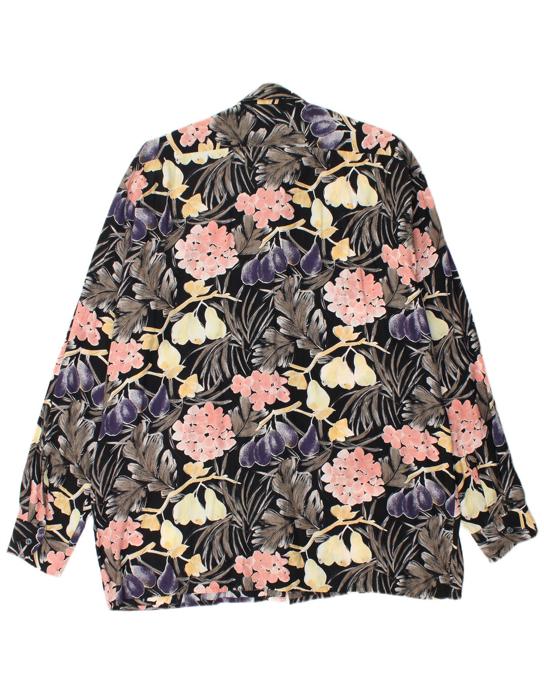 ELSBACH Mens Pullover Shirt Size 41/42 Large Black Floral Viscose