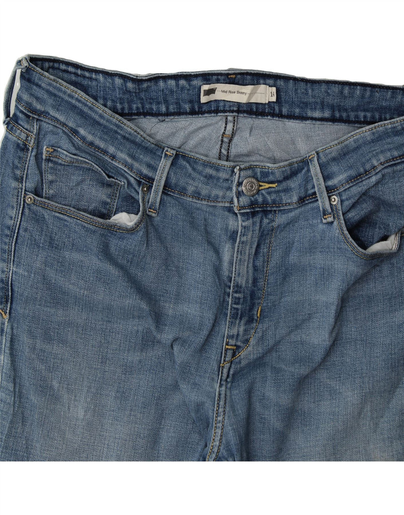 LEVI'S Womens Mid Rise Skinny Jeans US 14 XL W34 L29 Blue Cotton Vintage Levi's and Second-Hand Levi's from Messina Hembry 