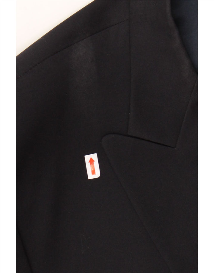 Jaeger Mens Double Breasted Blazer Jacket IT 54 2XL Navy Blue Wool