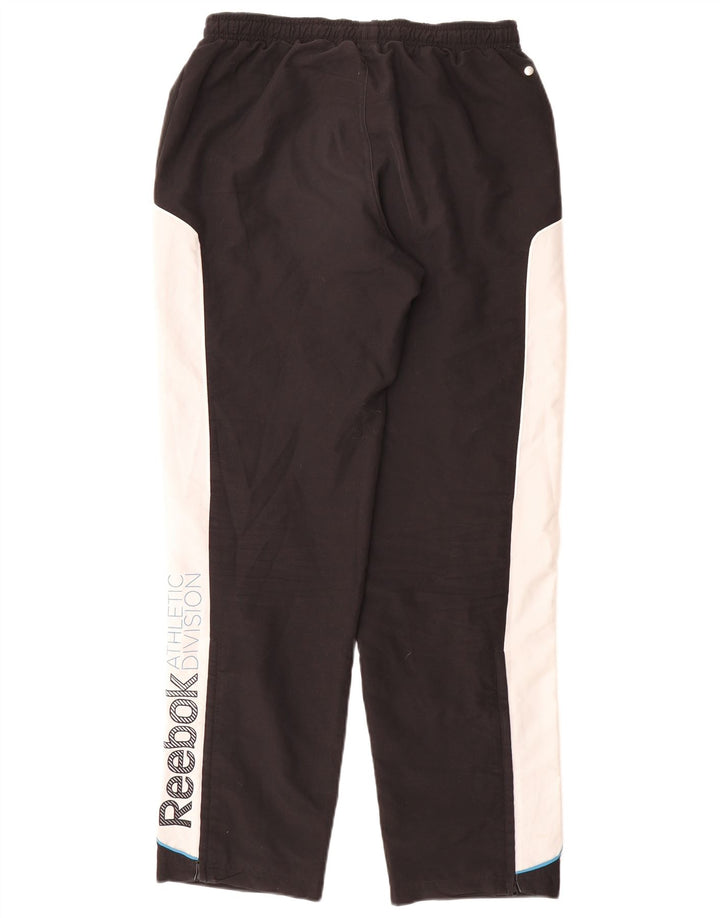 REEBOK Mens Graphic Tracksuit Trousers Small  Black Colourblock Polyester