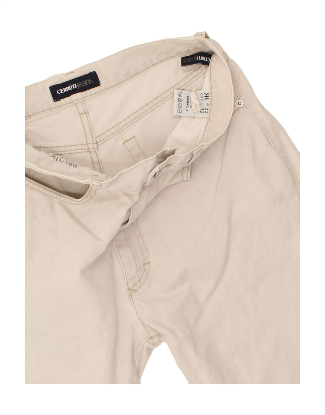CERRUTI Womens Straight Jeans W33  L27  Beige Cotton Vintage Cerruti and Second-Hand Cerruti from Messina Hembry 