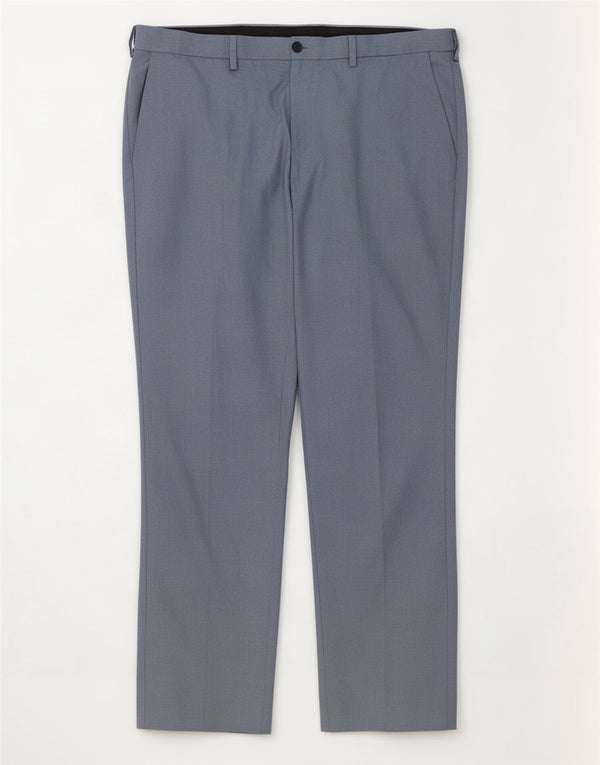 Marks & Spencer Mens Regular Fit Chino Trousers W40 L31 Blue Polyester