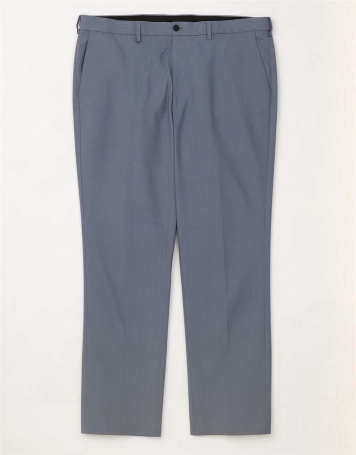 Marks & Spencer Mens Regular Fit Chino Trousers W40 L31 Blue Polyester