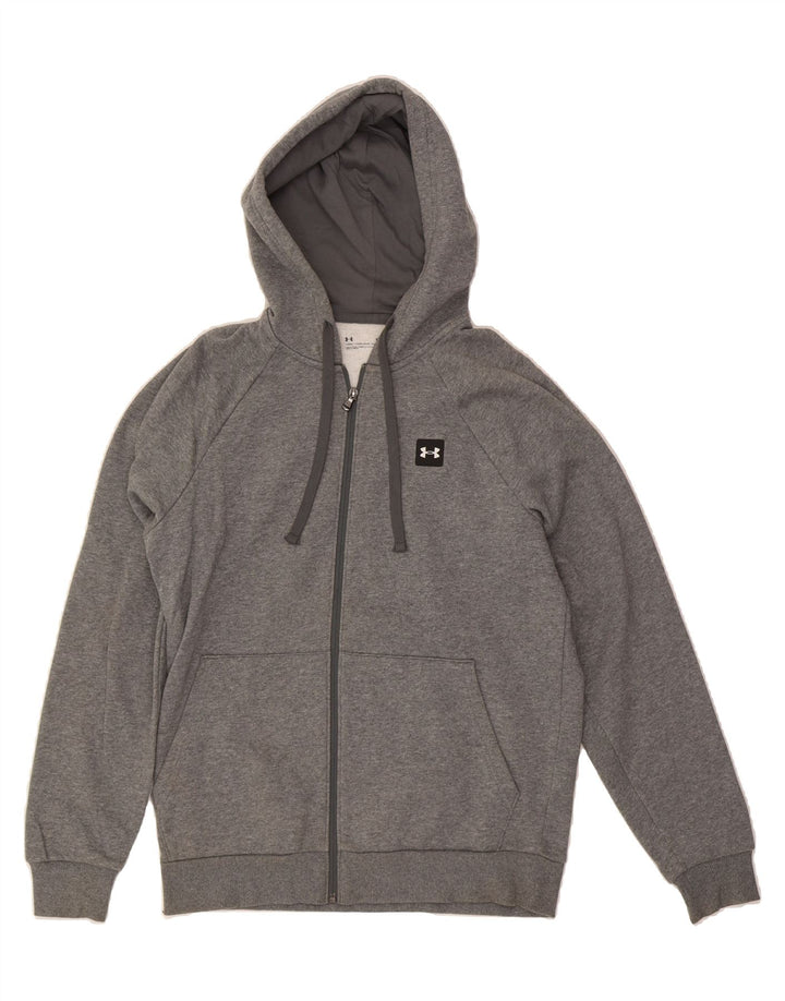 UNDER ARMOUR Mens Cold Gear Zip Hoodie Sweater Small Grey Cotton Vintage Under Armour and Second-Hand Under Armour from Messina Hembry 