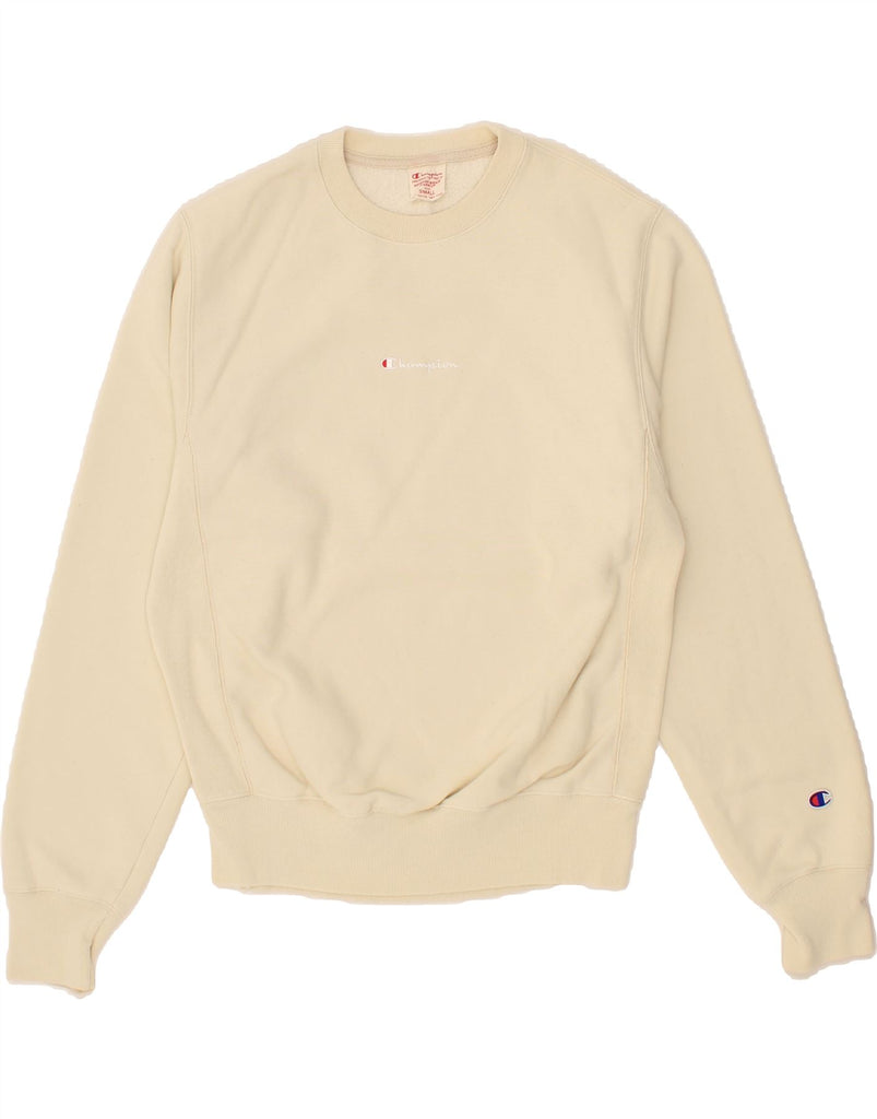 CHAMPION Mens Sweatshirt Jumper Small Beige Cotton Vintage Champion and Second-Hand Champion from Messina Hembry 