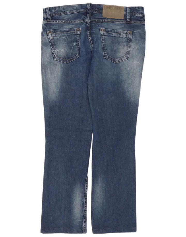 Benetton Womens Regular Straight Jeans W31 L28 Blue Cotton