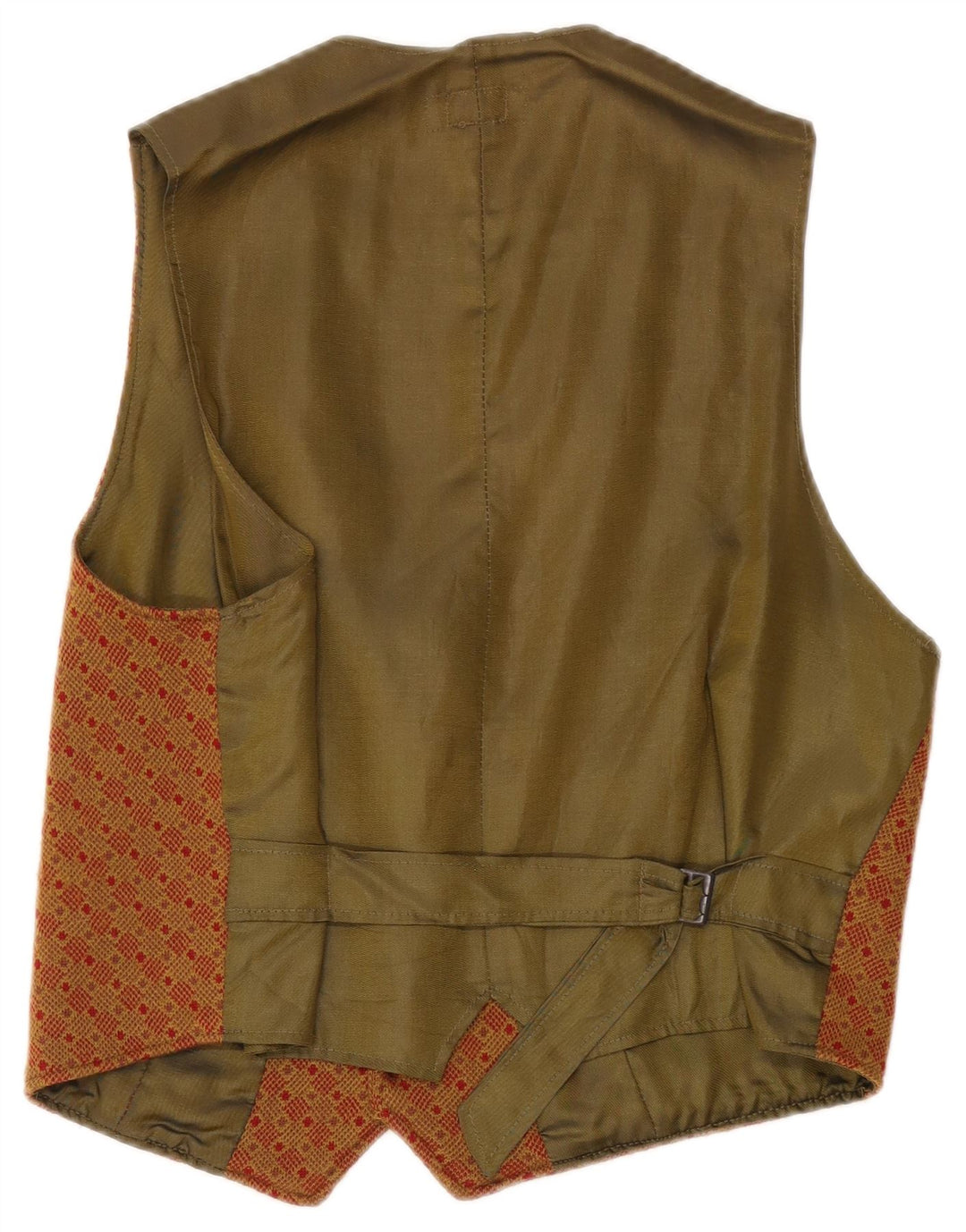 Manor House Mens Regular Waistcoat Large Brown Geometric Viscose Classic