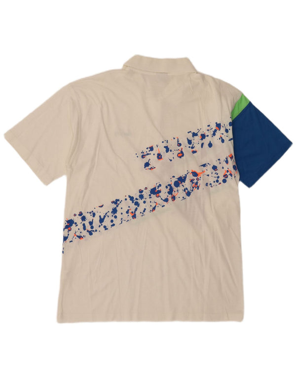 Diadora Mens Graphic Polo Shirt IT 54 XL White Colourblock Cotton