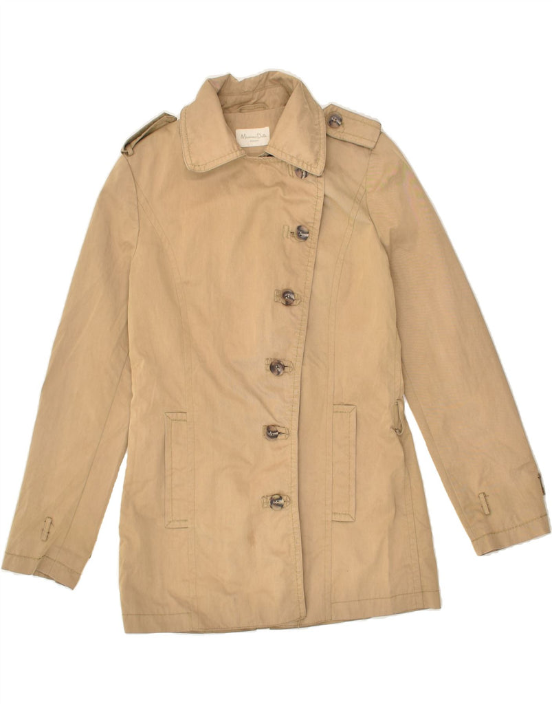 MASSIMO DUTTI Womens Military Jacket UK 12 Medium Beige Cotton | Vintage Massimo Dutti | Thrift | Second-Hand Massimo Dutti | Used Clothing | Messina Hembry 