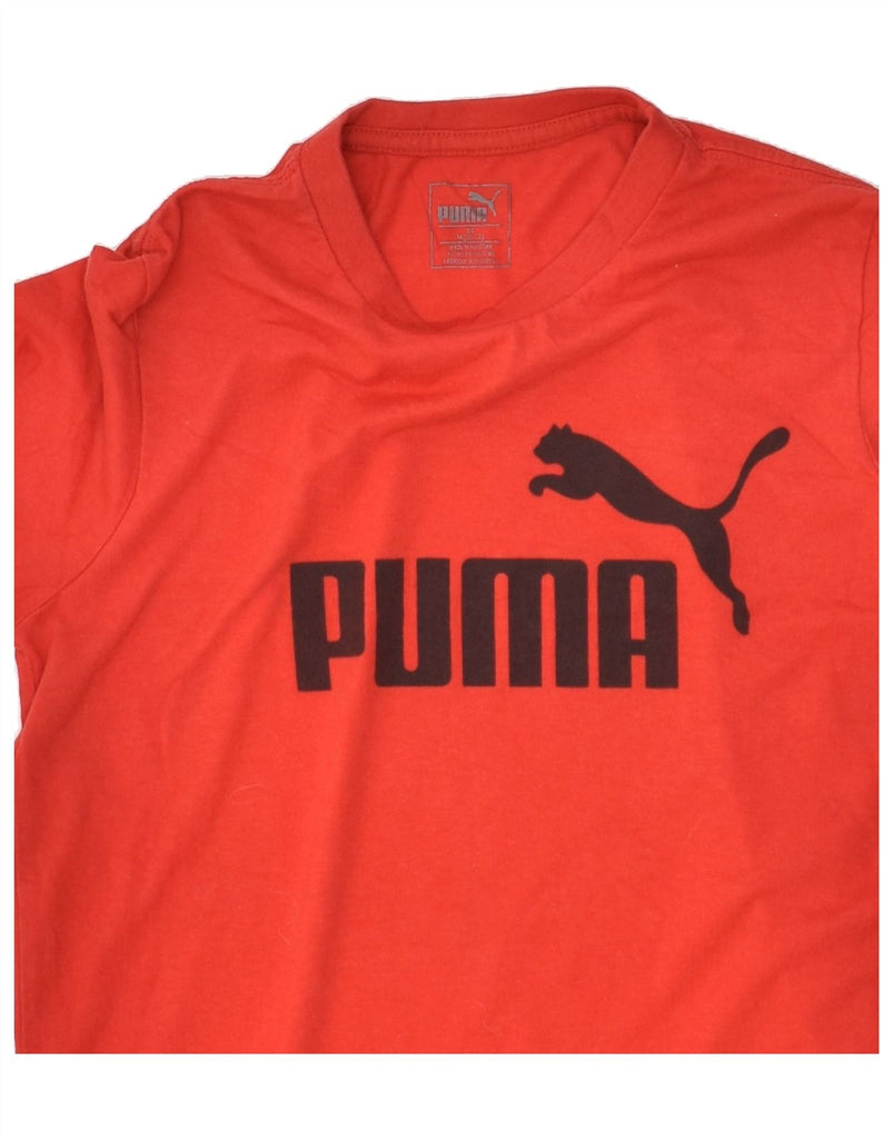 PUMA Boys Graphic T-Shirt Top 10-11 Years Medium  Red Cotton | Vintage Puma | Thrift | Second-Hand Puma | Used Clothing | Messina Hembry 