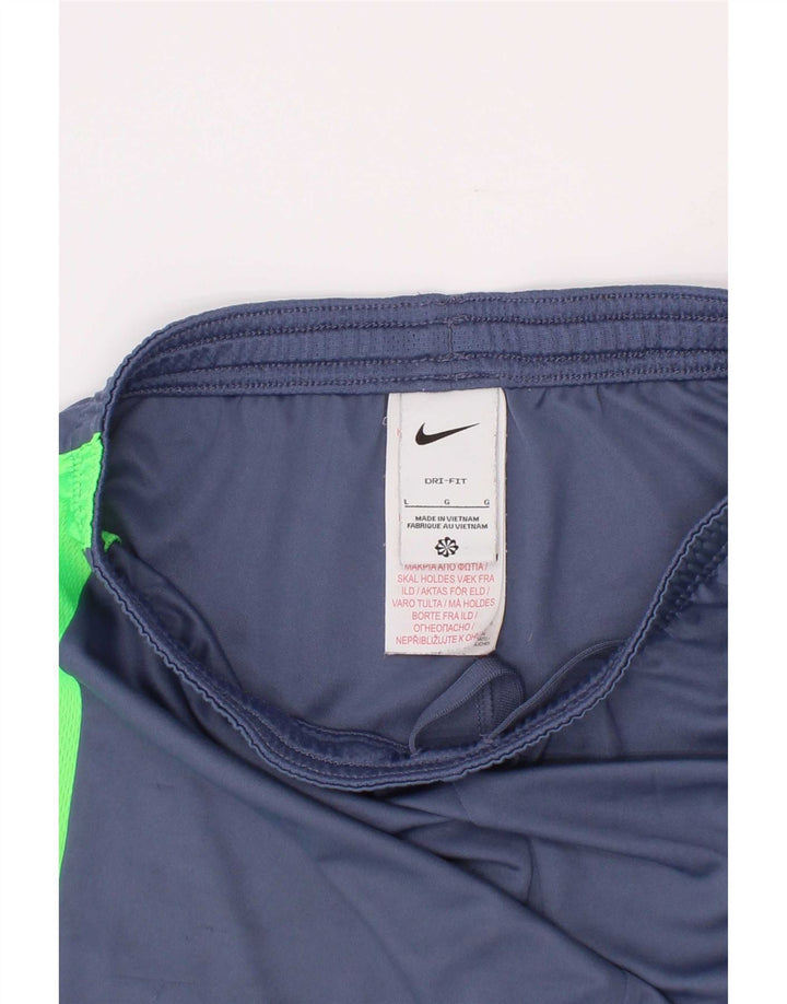 Nike Boys Sport Shorts 12-13 Years Large Blue Colourblock Polyester
