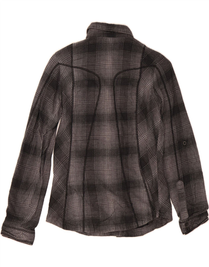 COLUMBIA Womens Shirt UK 10 Small Grey Check Cotton Vintage Columbia and Second-Hand Columbia from Messina Hembry 