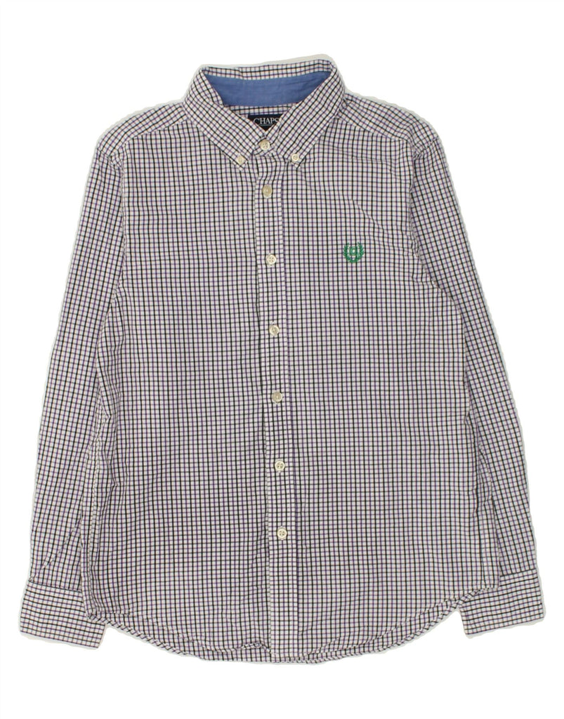 CHAPS Boys Easy Care Shirt 14-15 Years Large Purple Check Cotton | Vintage Chaps | Thrift | Second-Hand Chaps | Used Clothing | Messina Hembry 