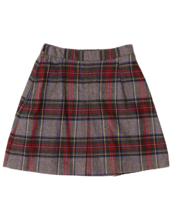 BENETTON Womens Mini Skirt IT 42 Medium W26  Grey Plaid Polyester