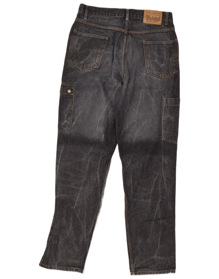 Vintage Mens Cargo Tapered Jeans W33 L34 Grey Cotton